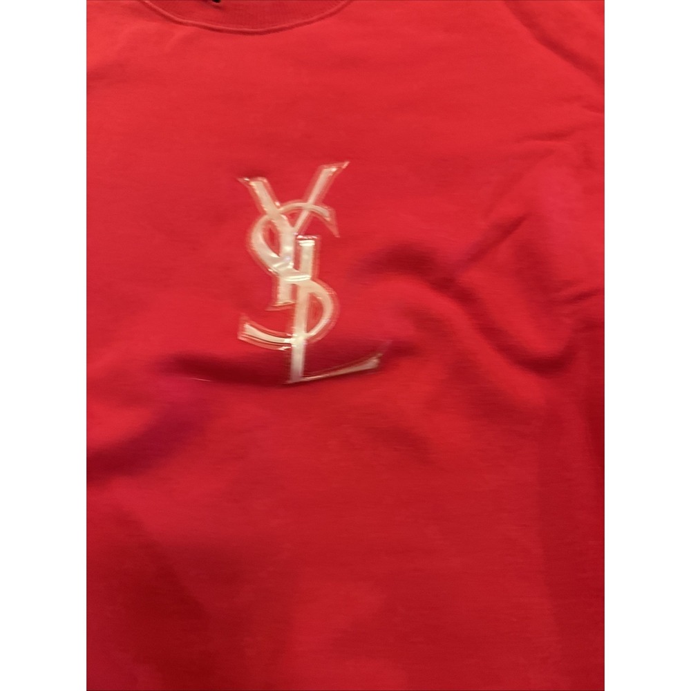 Vintage Ysl Men's Sweatshirt Red - Picture 3 of 9